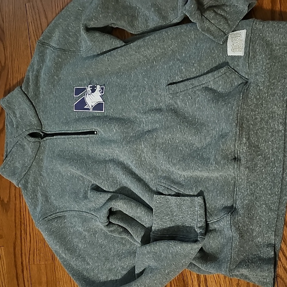 Northwestern University Gray Quarter-Zip Sweatshirt with Logo